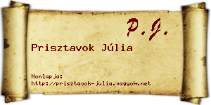 Prisztavok Júlia névjegykártya