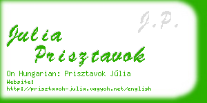 julia prisztavok business card