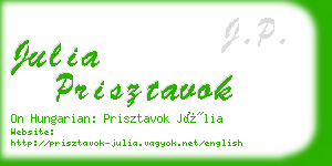 julia prisztavok business card